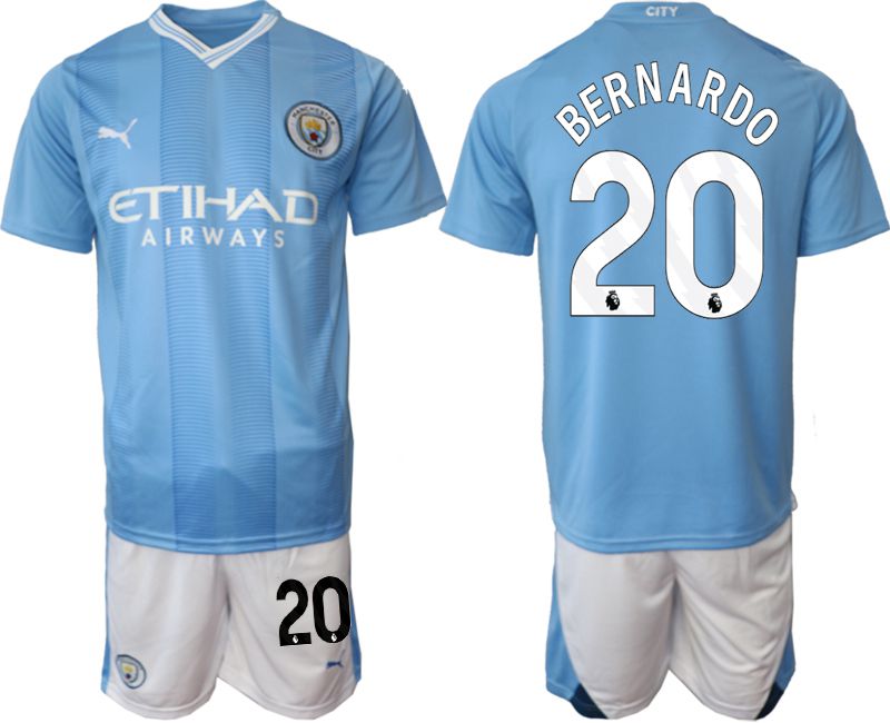 Men 2023-2024 Club Manchester City home Light blue 20 Soccer Jersey